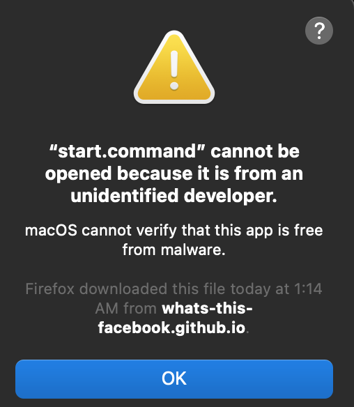 start command file warning